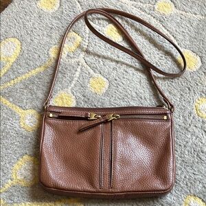Fossil Elise Brown Pebble Crossbody Leather Purse SHB 1304